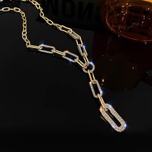 Luxury Crystal Link Y-Chain Necklace
