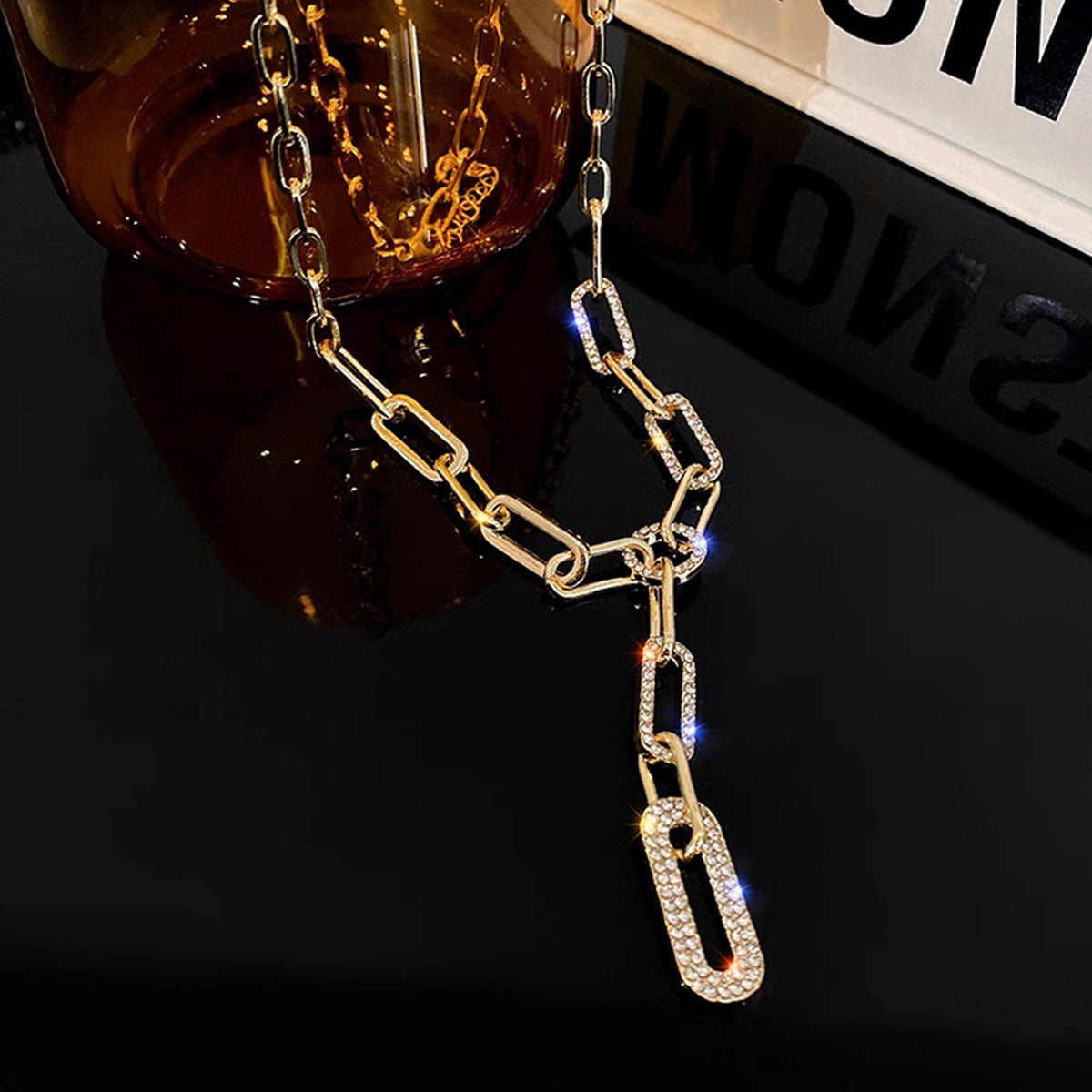 Luxury Crystal Link Y-Chain Necklace