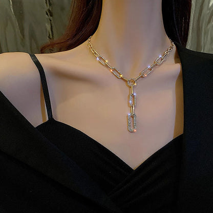 Luxury Crystal Link Y-Chain Necklace