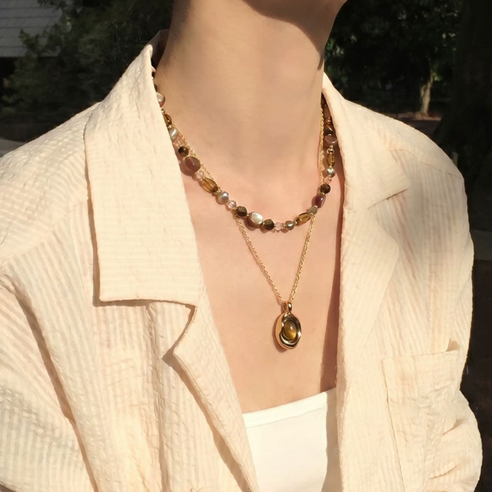 Natural Tiger Eye Jewelry Set