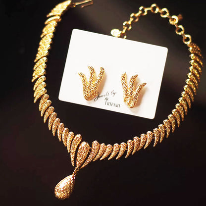 Vintage Leaf Drop Necklace