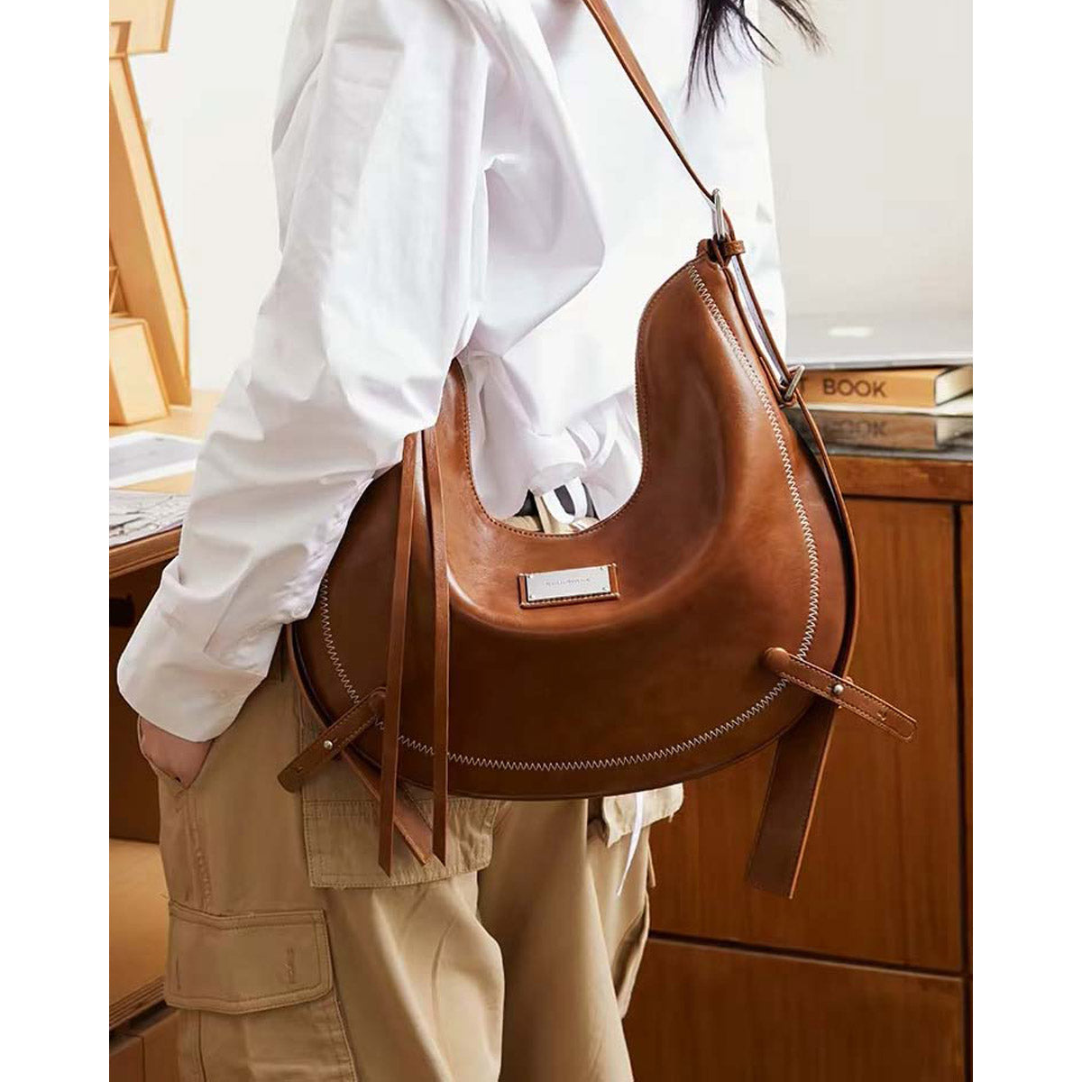 Vintage Crescent Shoulder Bag