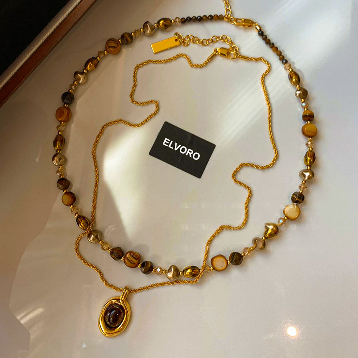 Natural Tiger Eye Jewelry Set