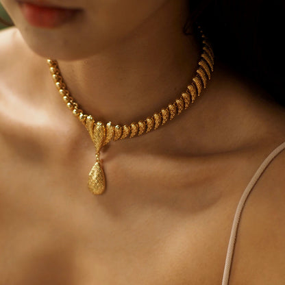 Vintage Leaf Drop Necklace
