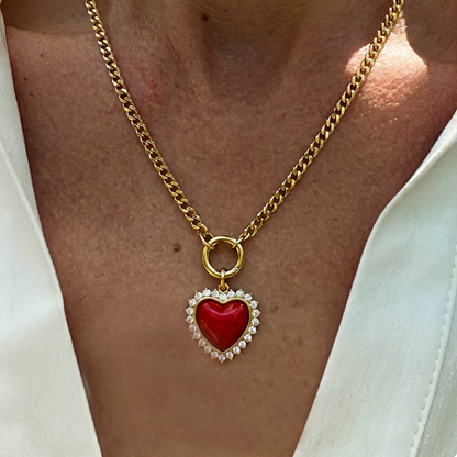 Scarlet Heart Pendant Necklace